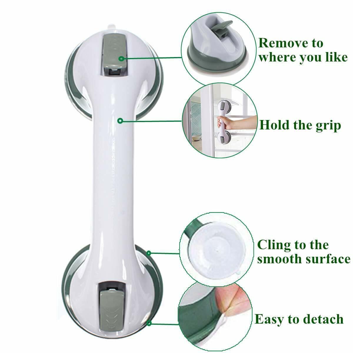 330LBS Shower Grip Handle Suction Cup Bar Bathroom Toilet Tub Rail for Elderly
