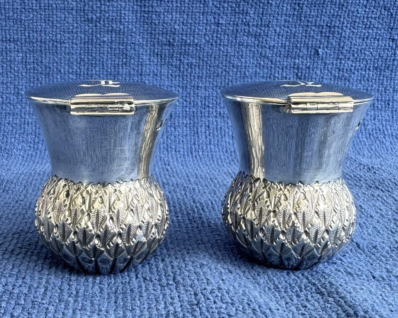 82 Grams Sterling Silver 1912 Scottish Thistle Cruet English Sheffield Fenton