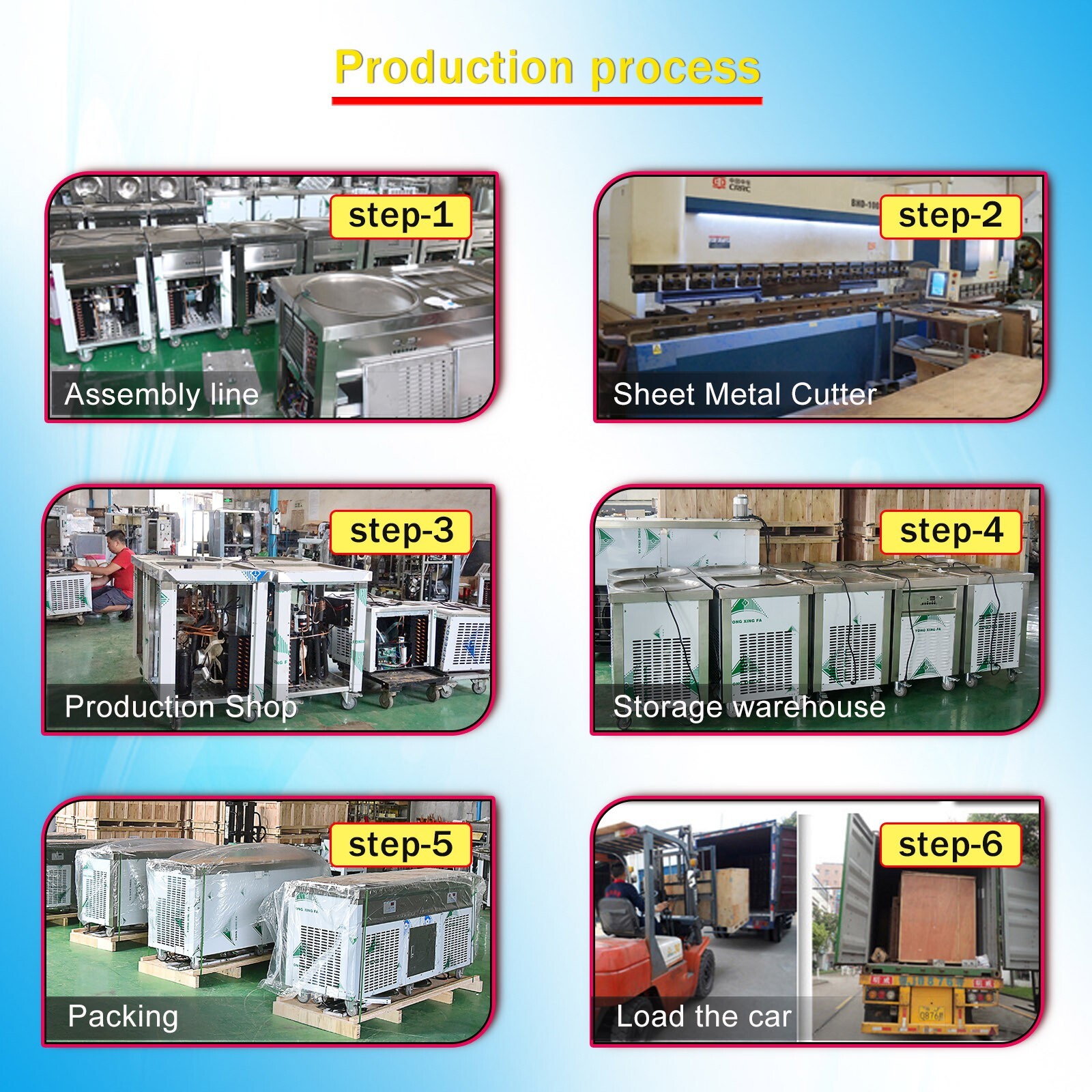 Kolice Commercial long square pan fried ice cream machine, ETL certificate