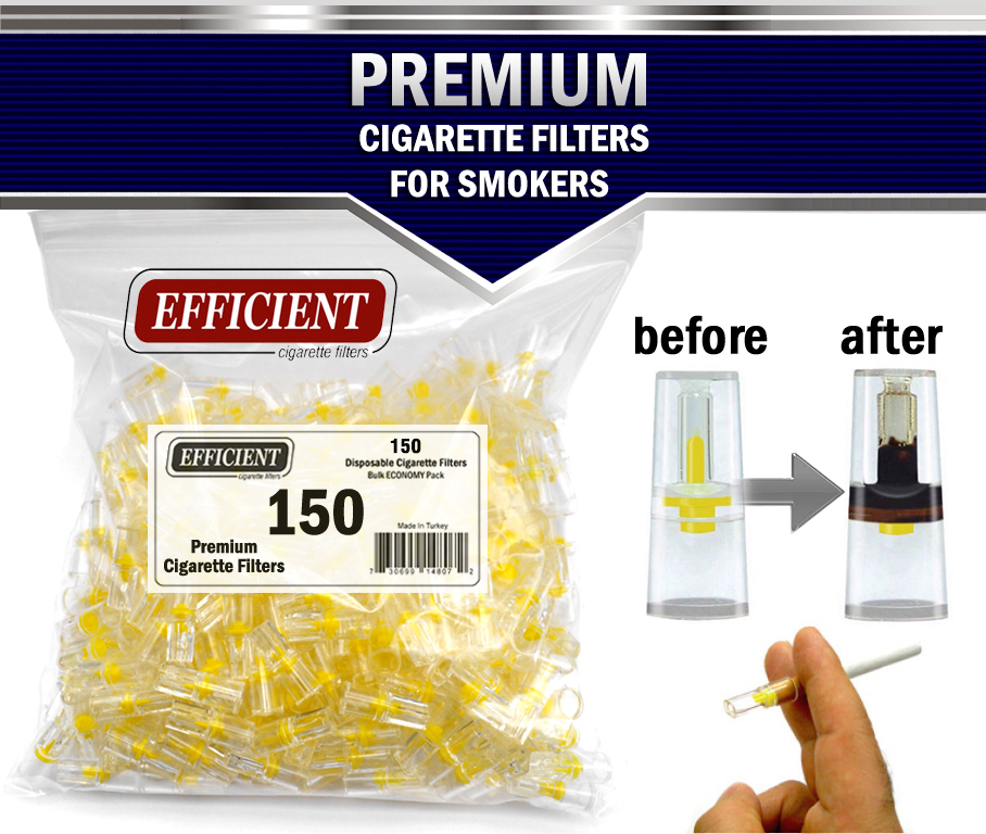 EFFICIENT Bulk Cigarette Filter Tips Block, Filter Out Tar & Nic (150 Filters)