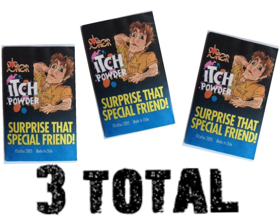 3 Itch Itching Powder Packages ~ Prank Joke Trick Gag Funny Joke Trick Magic