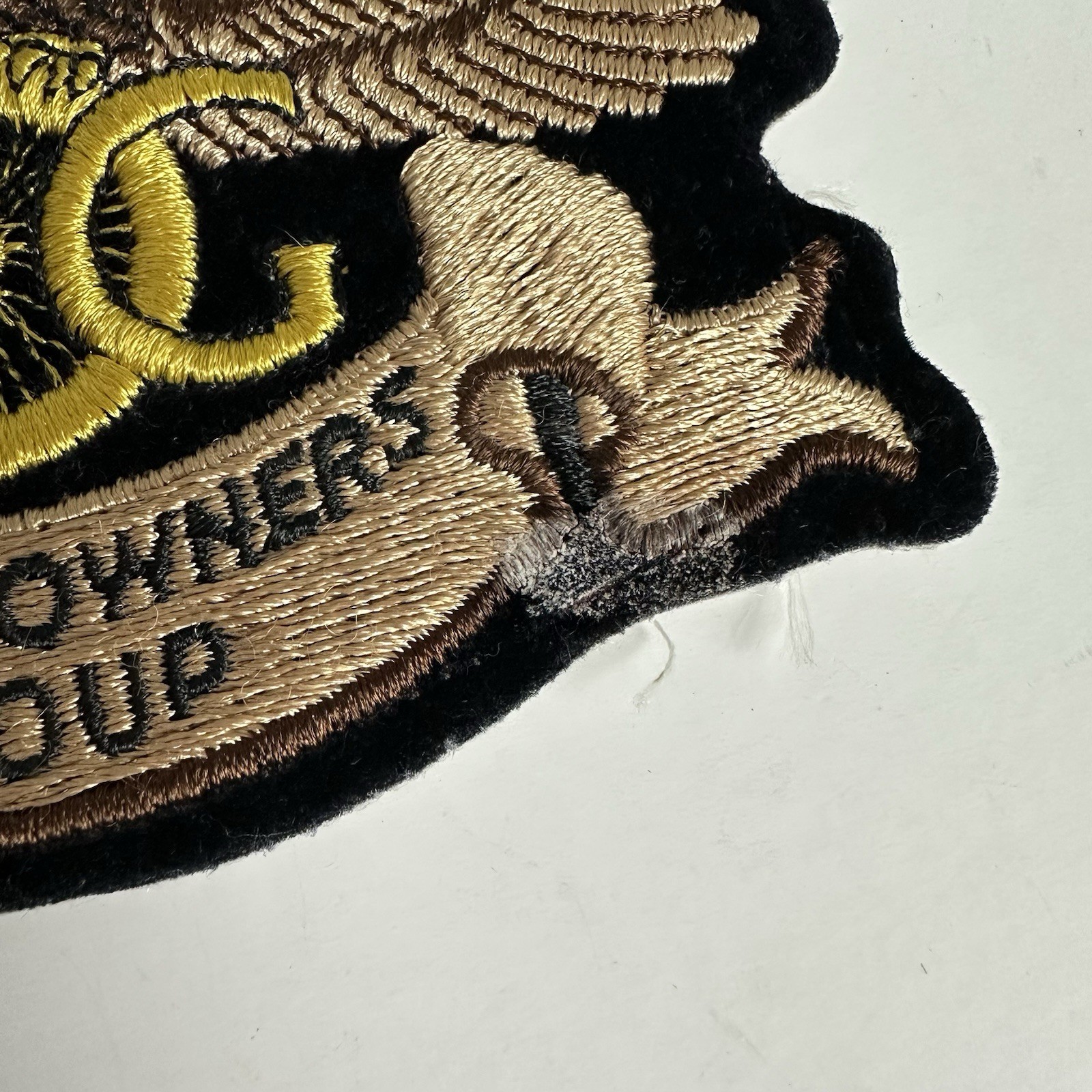 Vintage Harley Owners Group HOG Eagle Embroidered Patch Harley-Davidson Brown