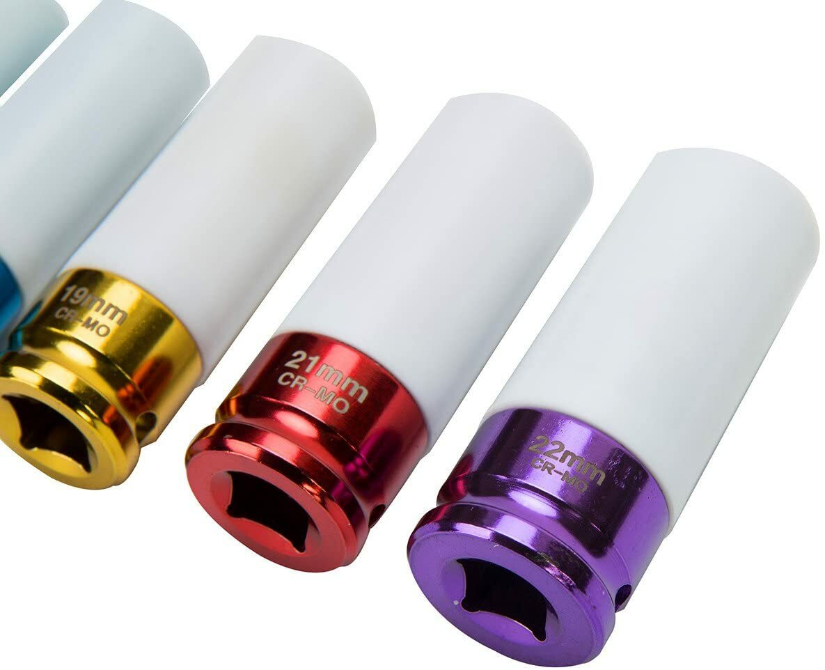 5PCS 1/2” Inch Impact Drive Lug Nut Socket Non-Marring Thin-Walled 5-Piece Set