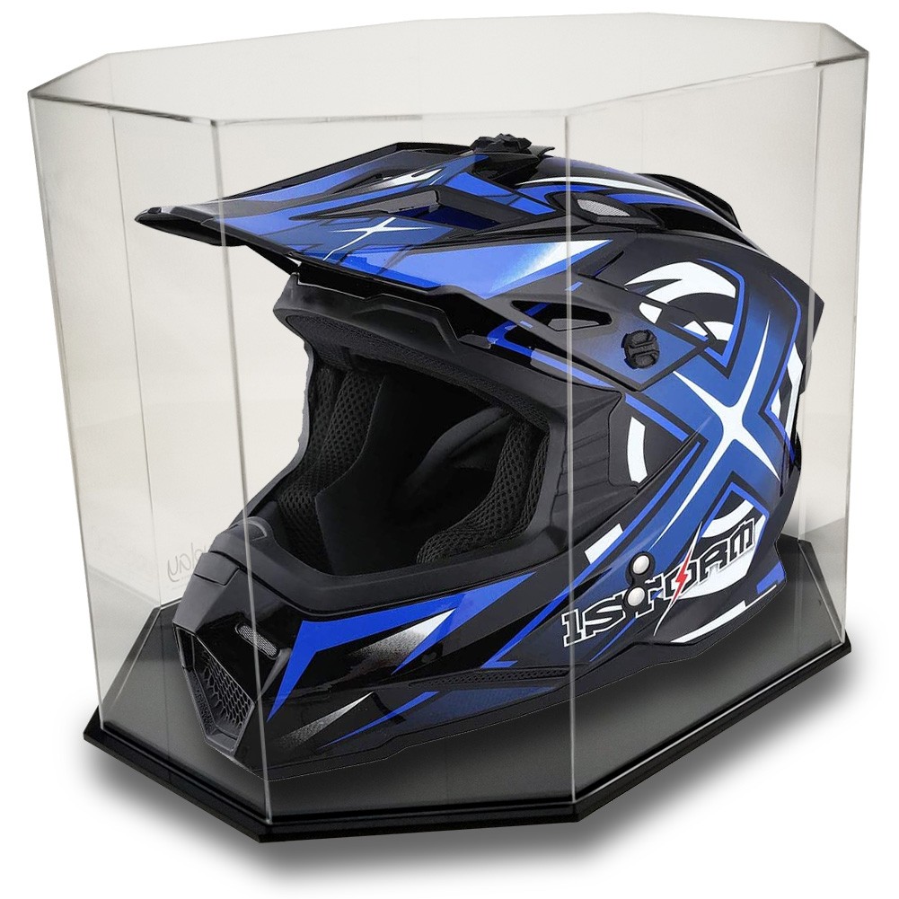 NEW! DELUXE THICK ACRYLIC MOTOCROSS/MOTORCYCLE HELMET DISPLAY CASE -UV PROTECTED