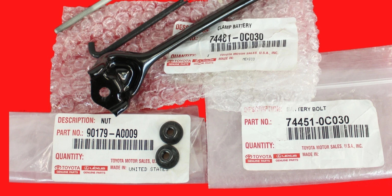 GENUINE TOYOTA 07-21 TUNDRA 08-22 SEQUOIA BATTERY HOLDDOWN CLAMP KIT 74481-0C030
