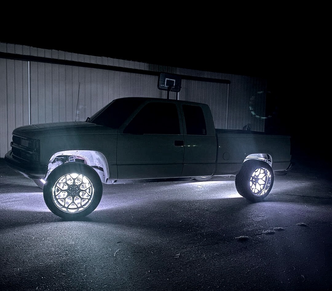 17.5'' Strobe White Yellow Triple Row LED Truck Wheel Ring Lights Button Control