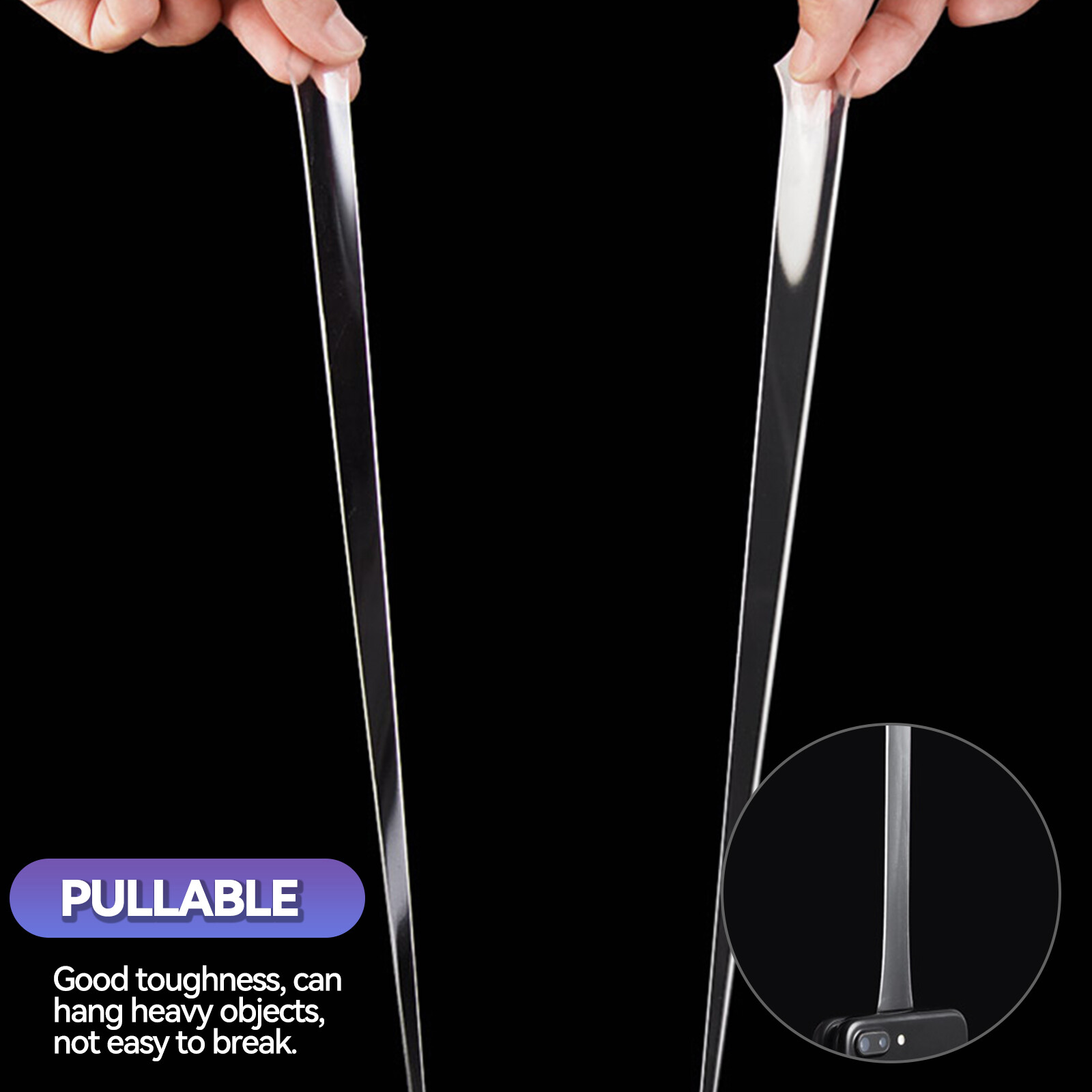 Strong Double Sided Tape Nano Transparent Traceless Washable Adhesive Invisible