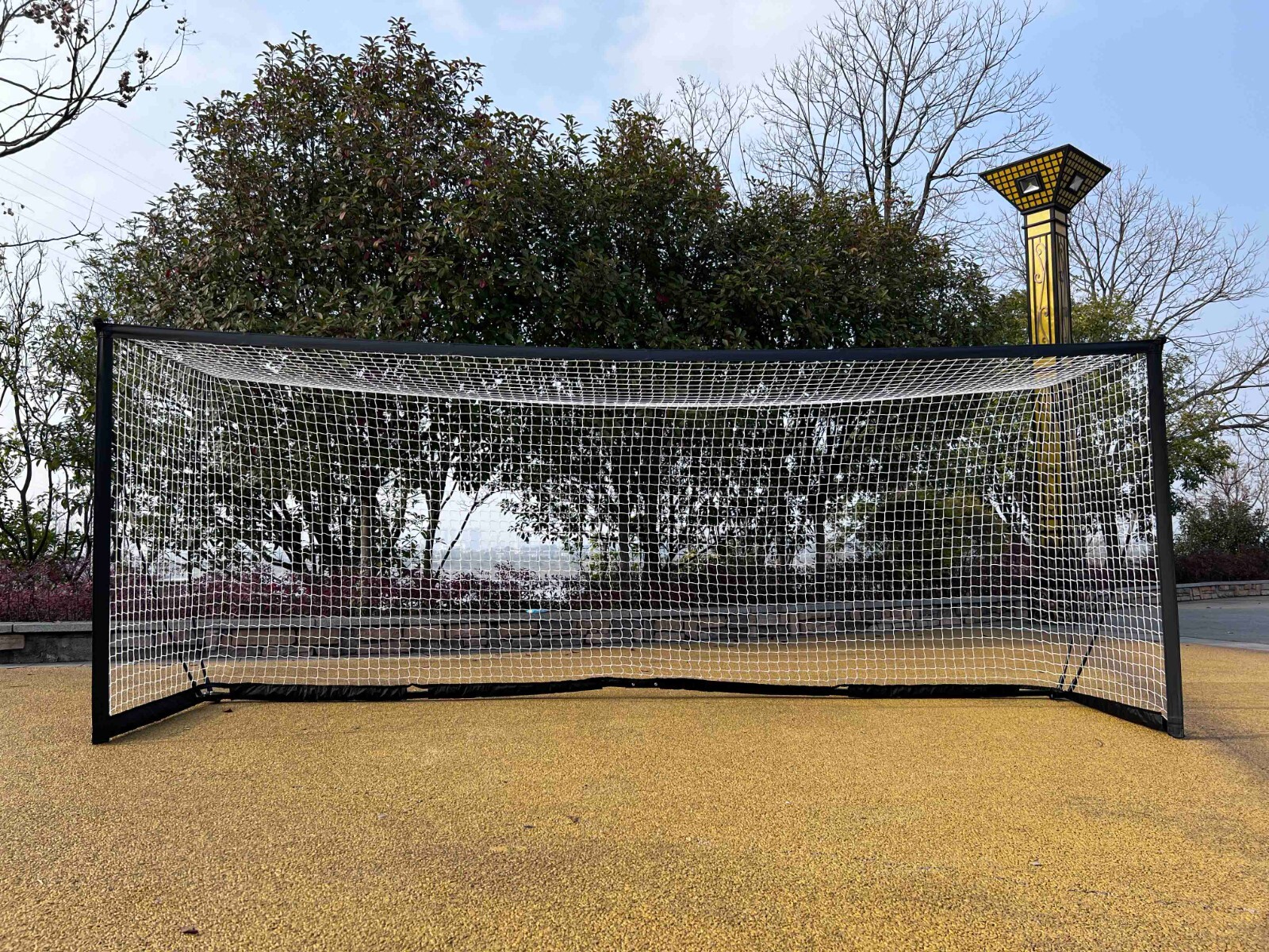 Soccer Goal 12'x6' Portable Soccer Net for Backyard w/Frame & Bag Black