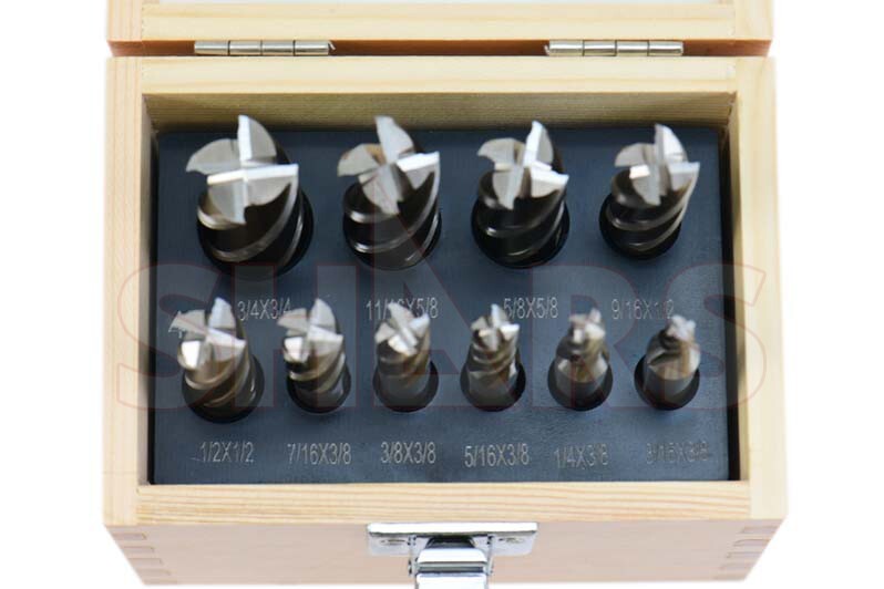 Shars 10 Pcs 3/16-3/4" HSS Four 4 Flute HSS Single End Mill Set New M}