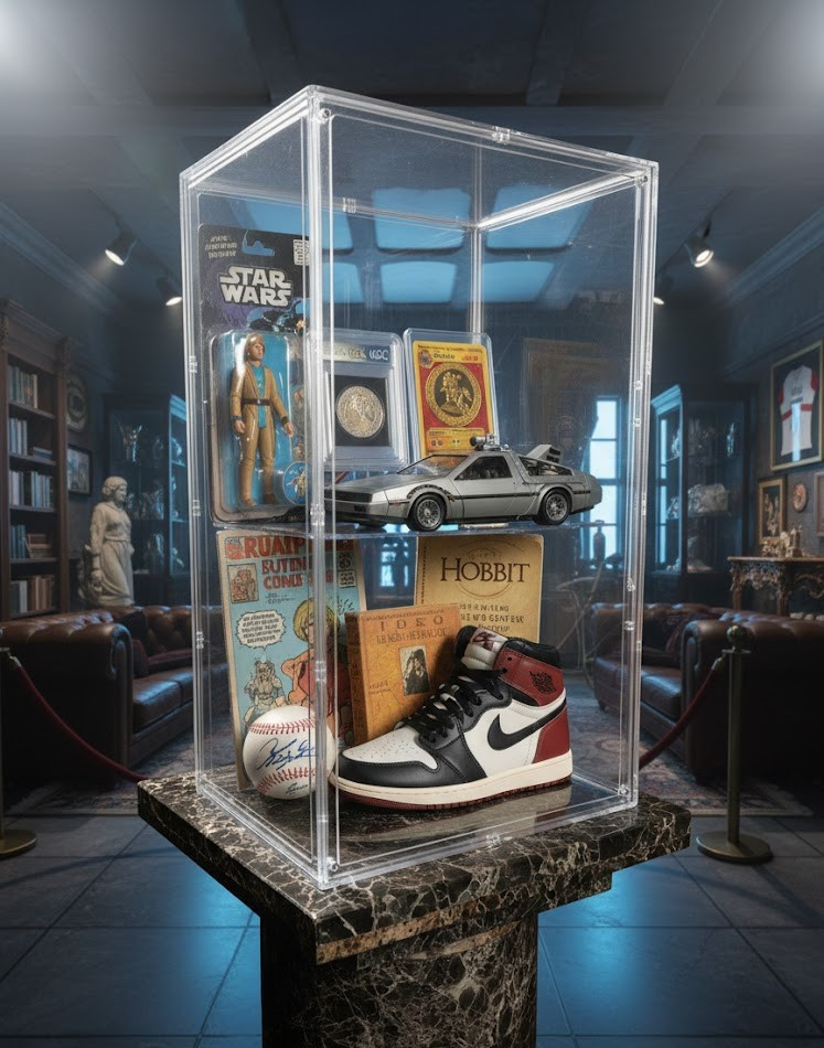 Extra Tall Acrylic Display Case 24” High (12x14x24in) Clear Collectible Showcase