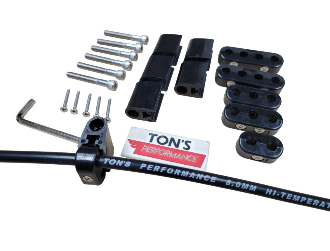 Bolt to Valve Cover V8 Vertical Wire Loom Kit 7-8mm Spark plug wire separator