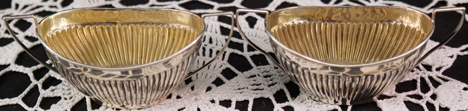 2 Handled Bowls Master Salts Silver Bowls Matthew John Jessop Birmingham 1902