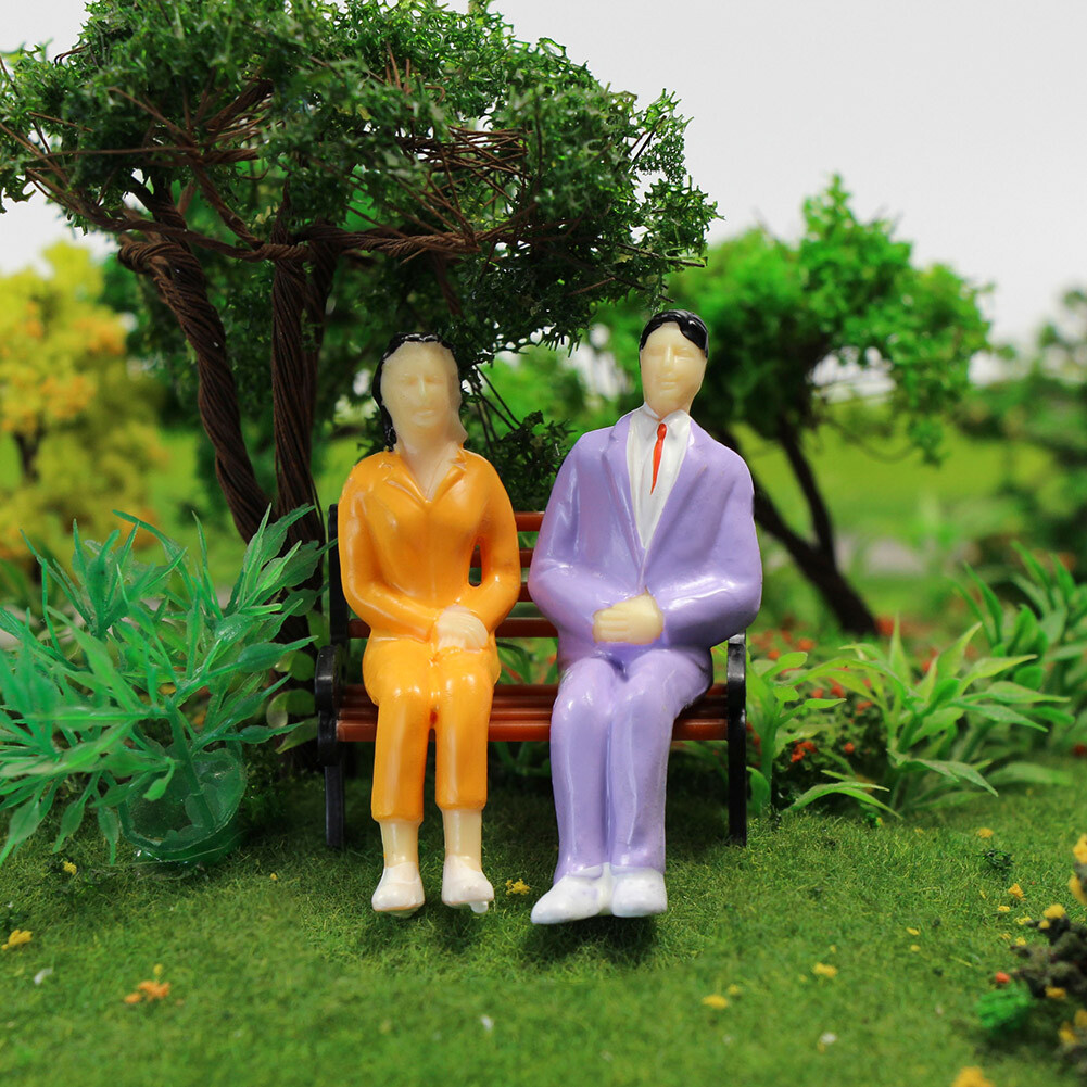 50pcs Model Train G scale Sitting Figures 1:25 Painted Seated People 4 Poses