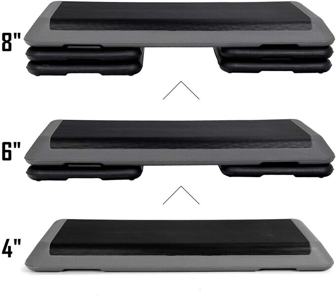 Fitness Aerobic Step 43" Club Cardio Adjust Exercise Stepper Workout w/Risers