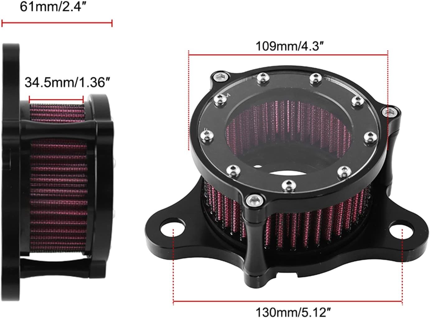 Air Cleaner Intake Filter Kit For Harley Sportster Iron XL 883 1200 72 48 88-Up