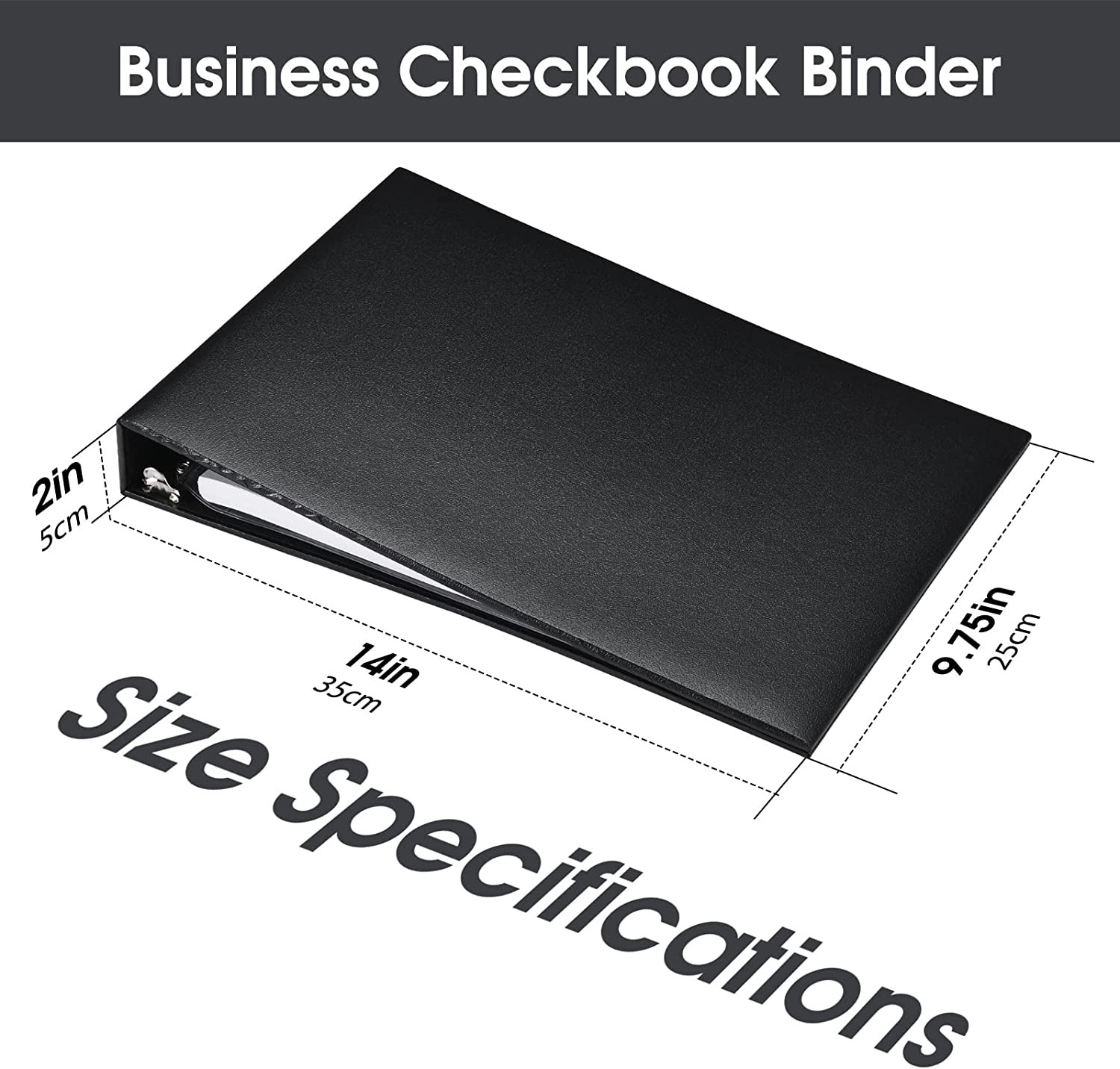 7 Ring Check Binder, 3-On-A-Page Business Checkbook Holder, 500 Checks Capacity,