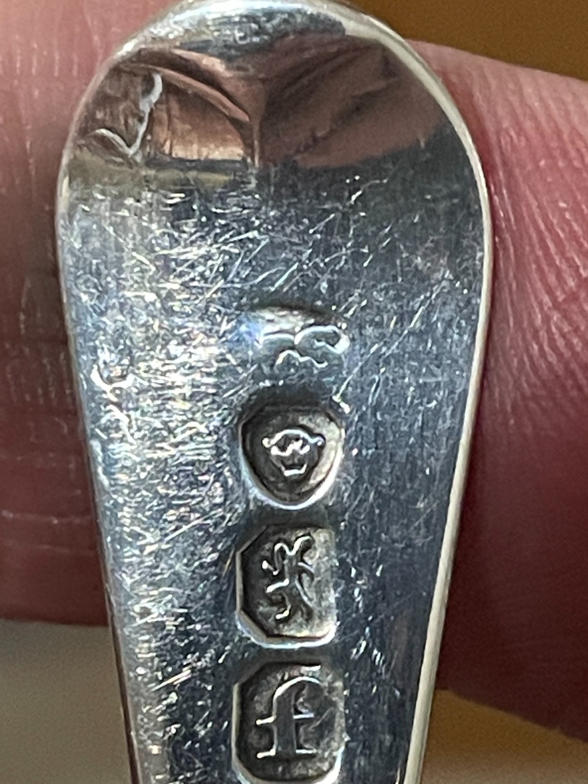 3 ANTIQUE GEORGE III SILVER SALT SPOONS 20 g