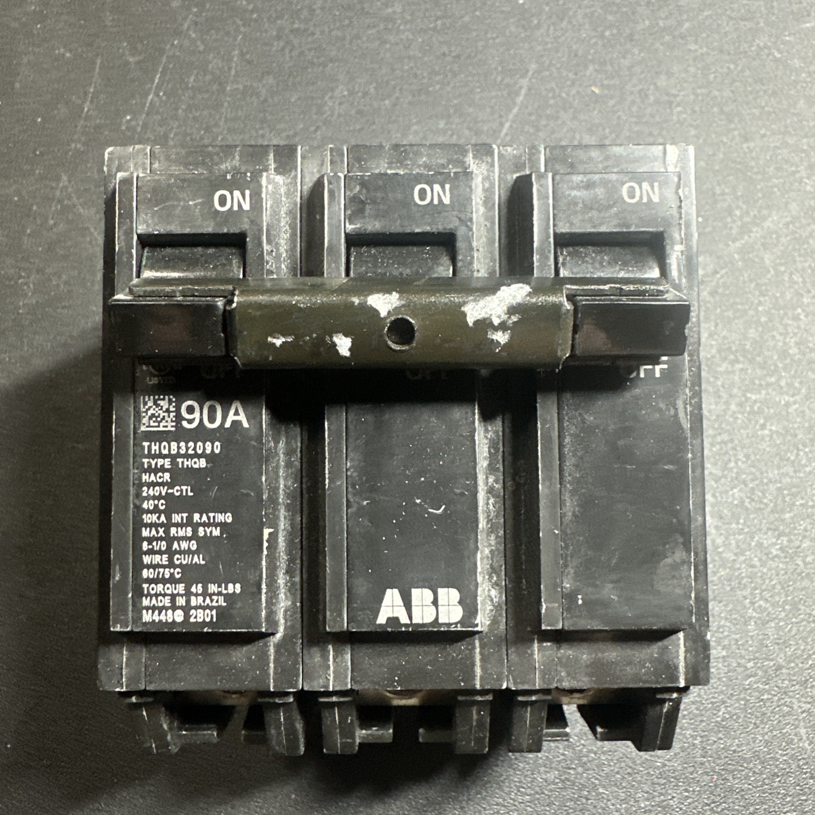 THQB32090 ABB 3-Pole 90A Circuit Breaker NEW