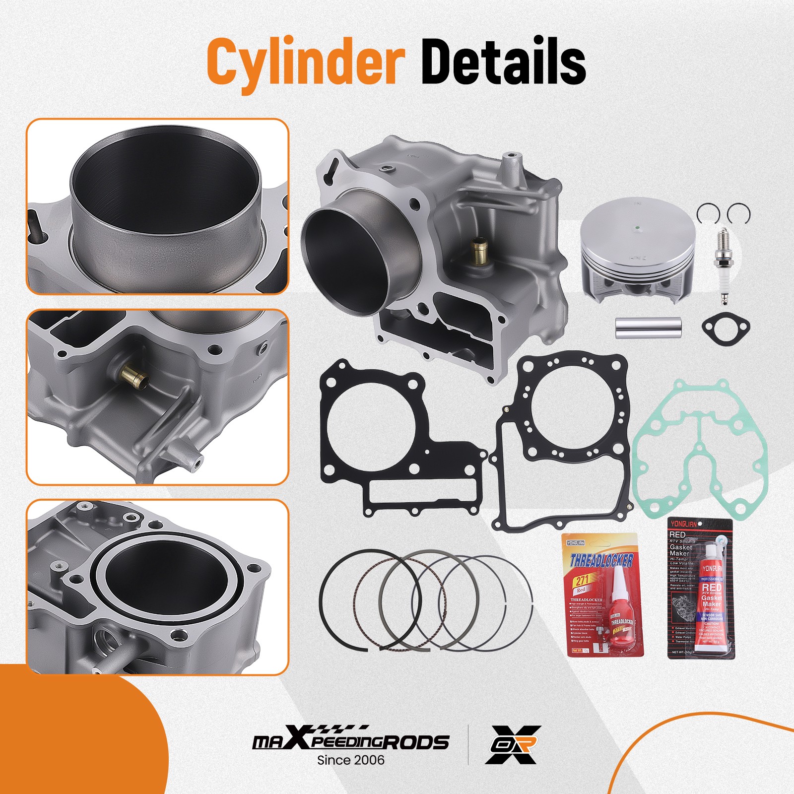 Cylinder Piston Top End Kit for Honda Foreman Rubicon 500 TRX500FA 12100-HN2-000