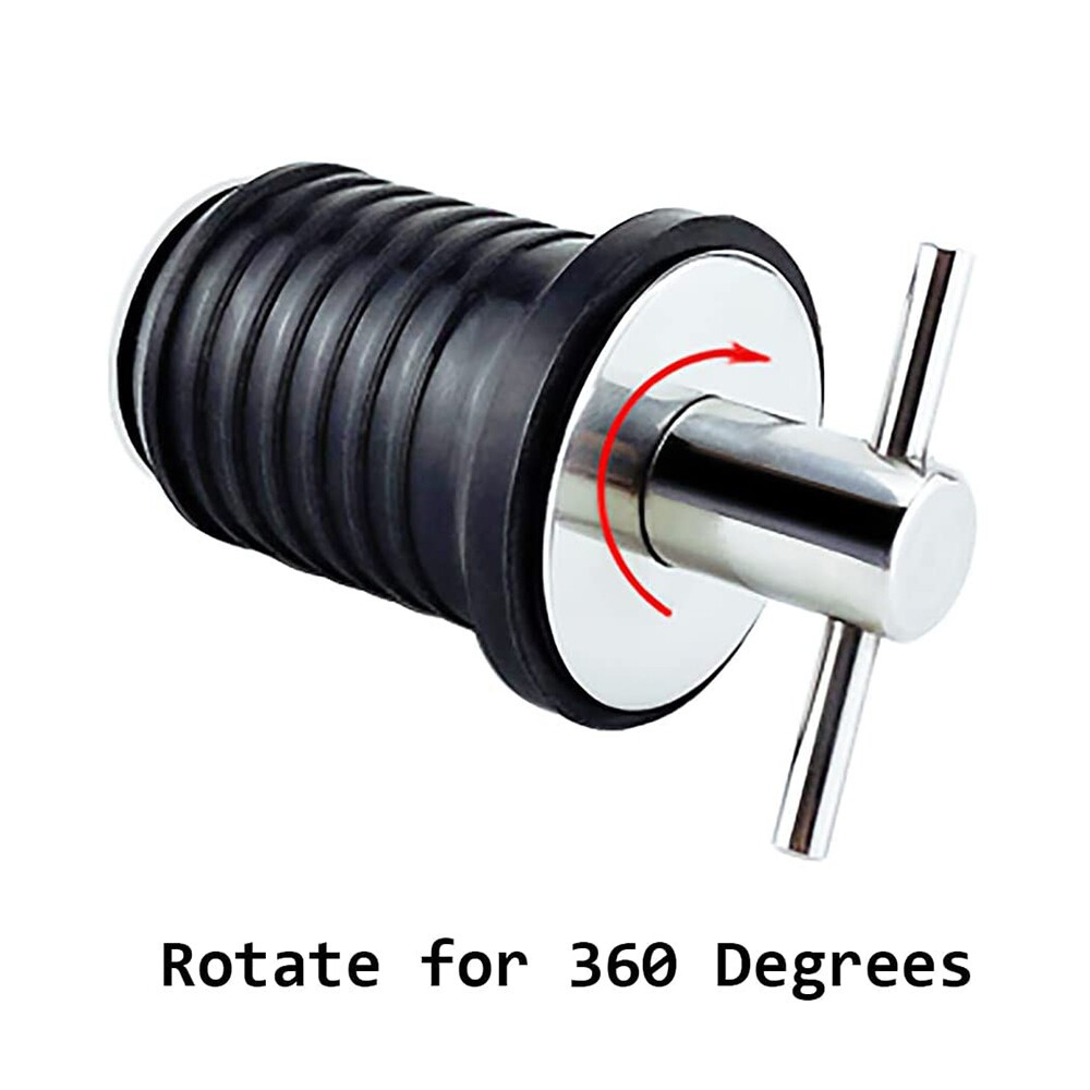 2PCS Boat Drain Plug Snap Plug T Handle Boat Drain Plug Rubber Plugs Twist Hull