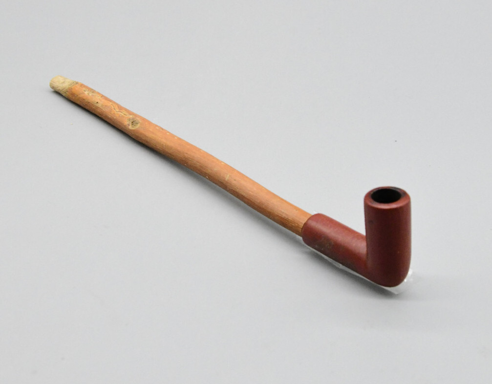 8.5" Catlinite Stone Bowl with Wooden Stem