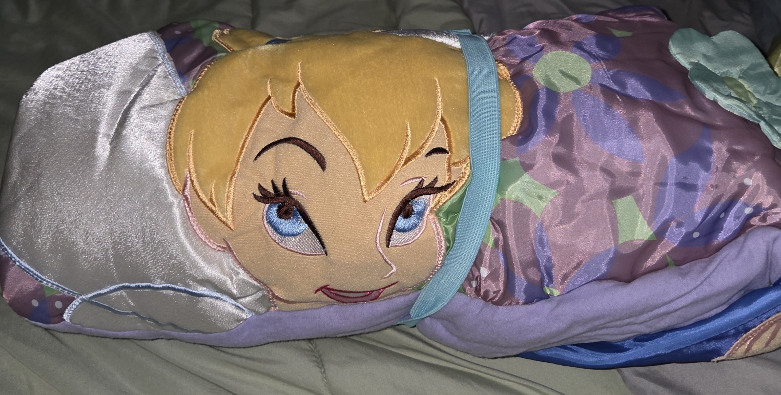Tinker Bell Sleeping Bag With Embroidered Satin Storage Sack