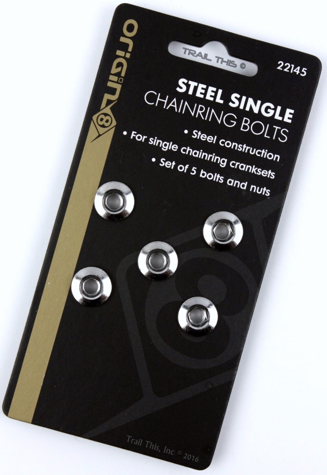 5-Count Set of Origin8 Chrome Single-Speed Fixed Gear BMX Track Chainring Bolts