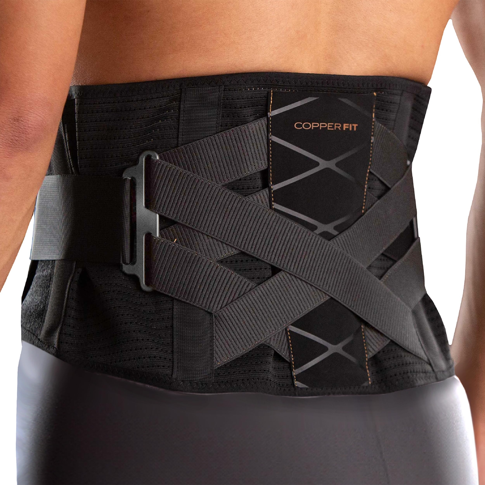 Copper Fit X-Back Brace for Lower Back Pain, Lumbar Support (Small/Medium)
