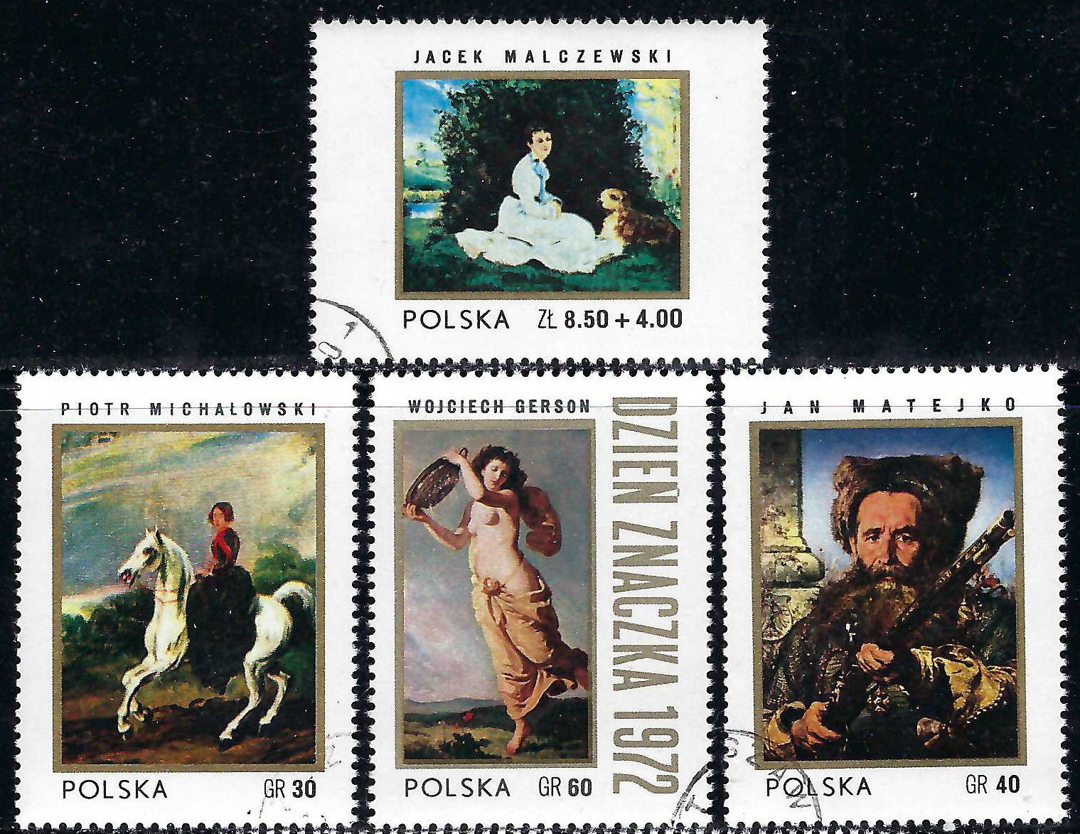 Poland 1972 8v. CTO NH • The Day of the Stamps • Paintings • Art • Artists
