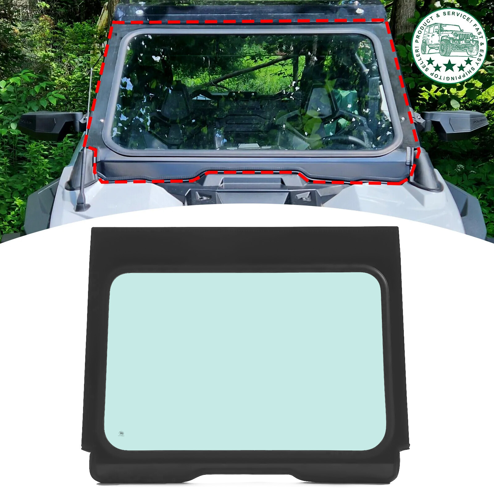 Full Glass Windshield Aluminum Frame For 20-24 Polaris RZR Pro XP 2 and 4 seat