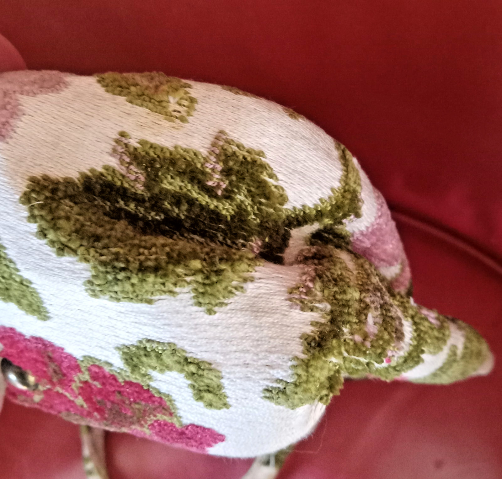 VTG MCM ETRA Fabric Textile Carpet Bag Metal Frame Handbag Floral Purse 50s-60s