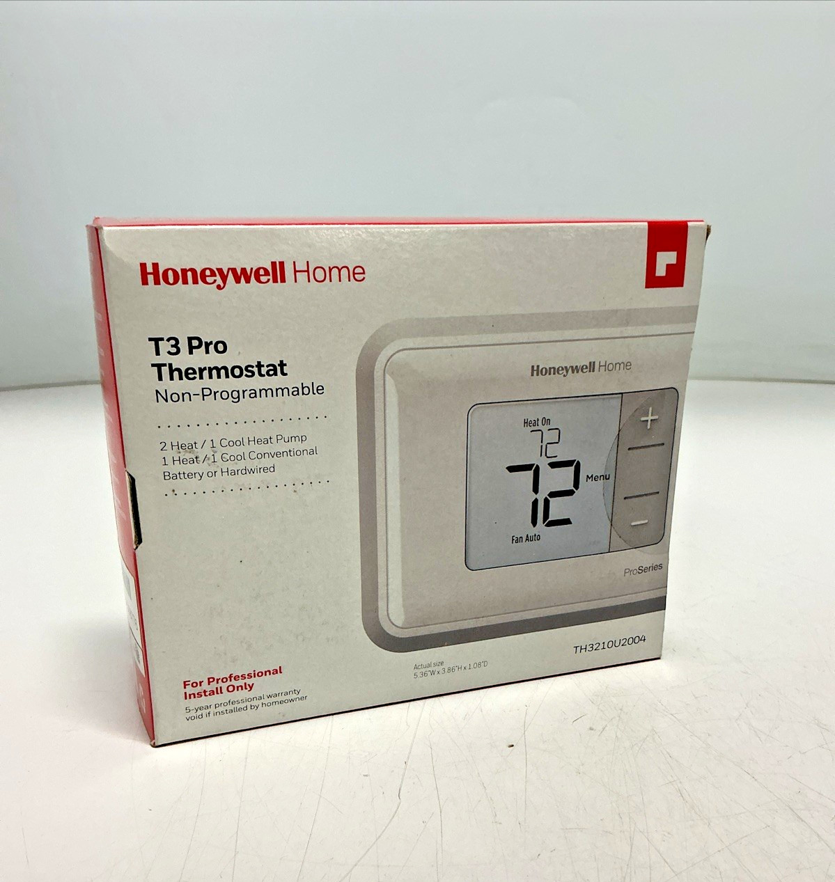 NEW, HONEYWELL, TH3210U2004, T3 NON- PROGRAMMABLE THERMOSTAT. (14H-2)