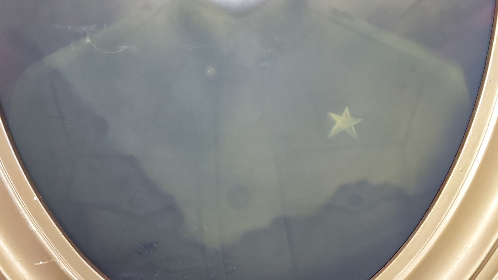 WWI Soldier General's Staff Star Military Frame Oval Bubble Glass