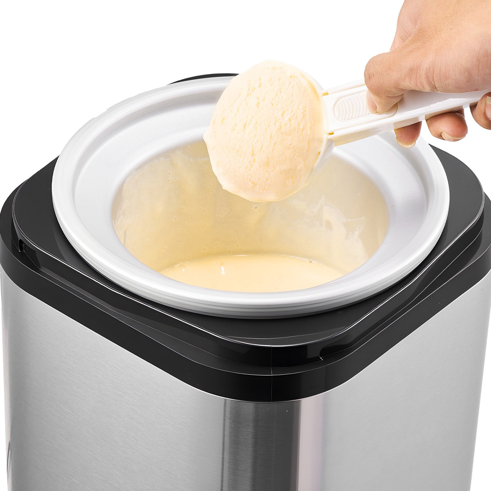 Uimoso Automatic Ice Cream Machine 2.11 Qt Capacity Stainless Steel for Home DIY