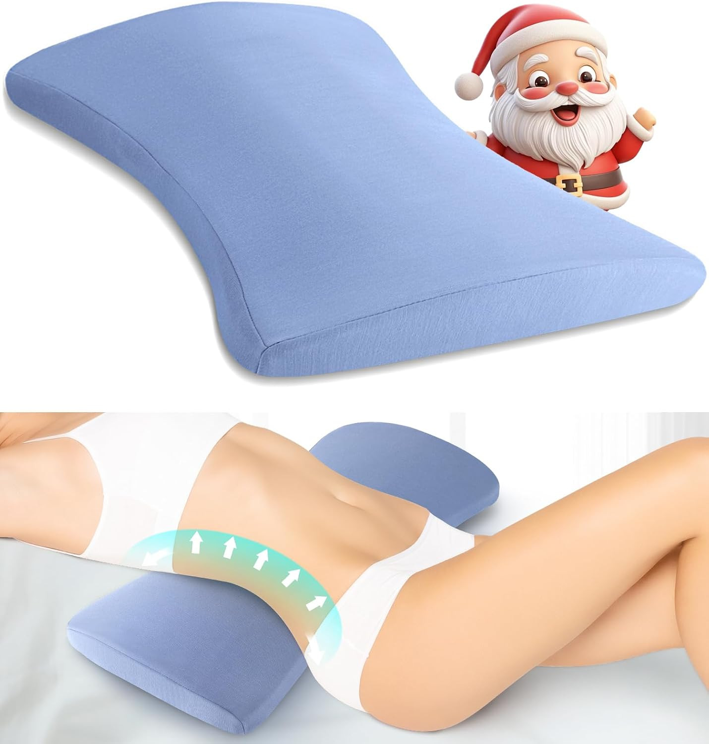 Lumbar Support Pillow for Bed: Memory Foam Lower Back Pain Relief Pillow for Sle