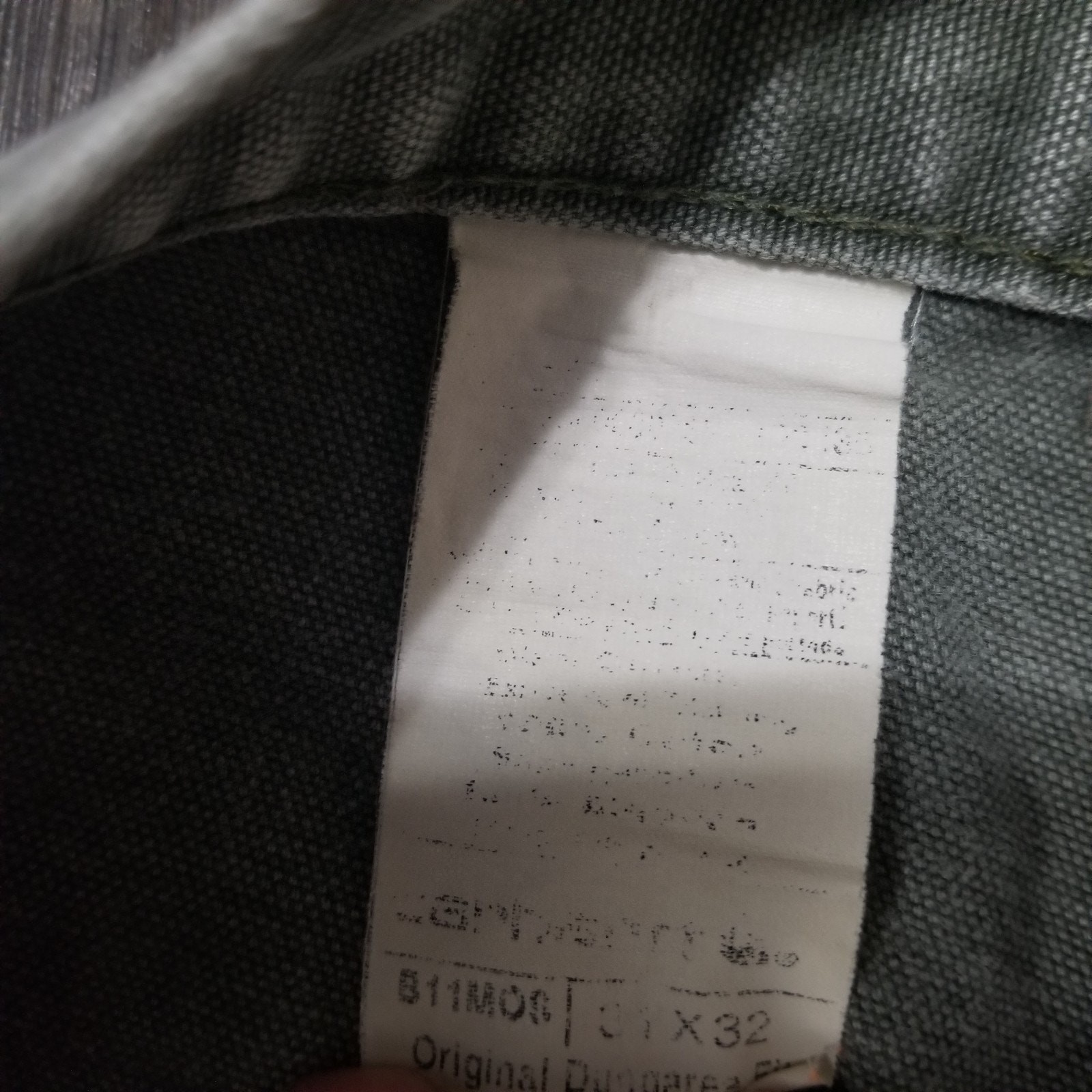 Carhartt Pants Men's 32x32 Moss Green Carpenter Dungaree Fit Canvas Duck B11 MOS