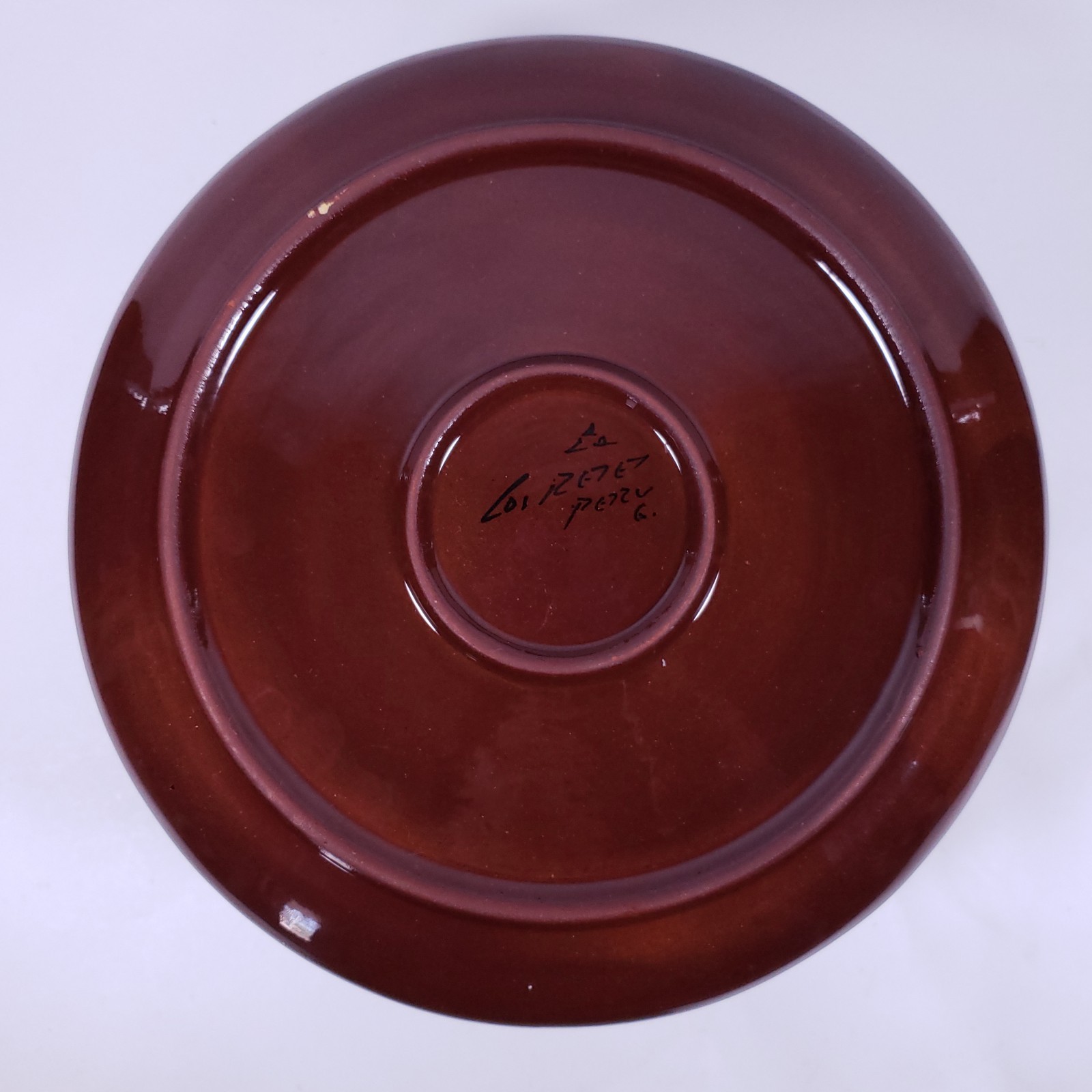 LOS REYES PERU Redware Llama Alpaca Folk Art Pottery Decorative PLATE SET