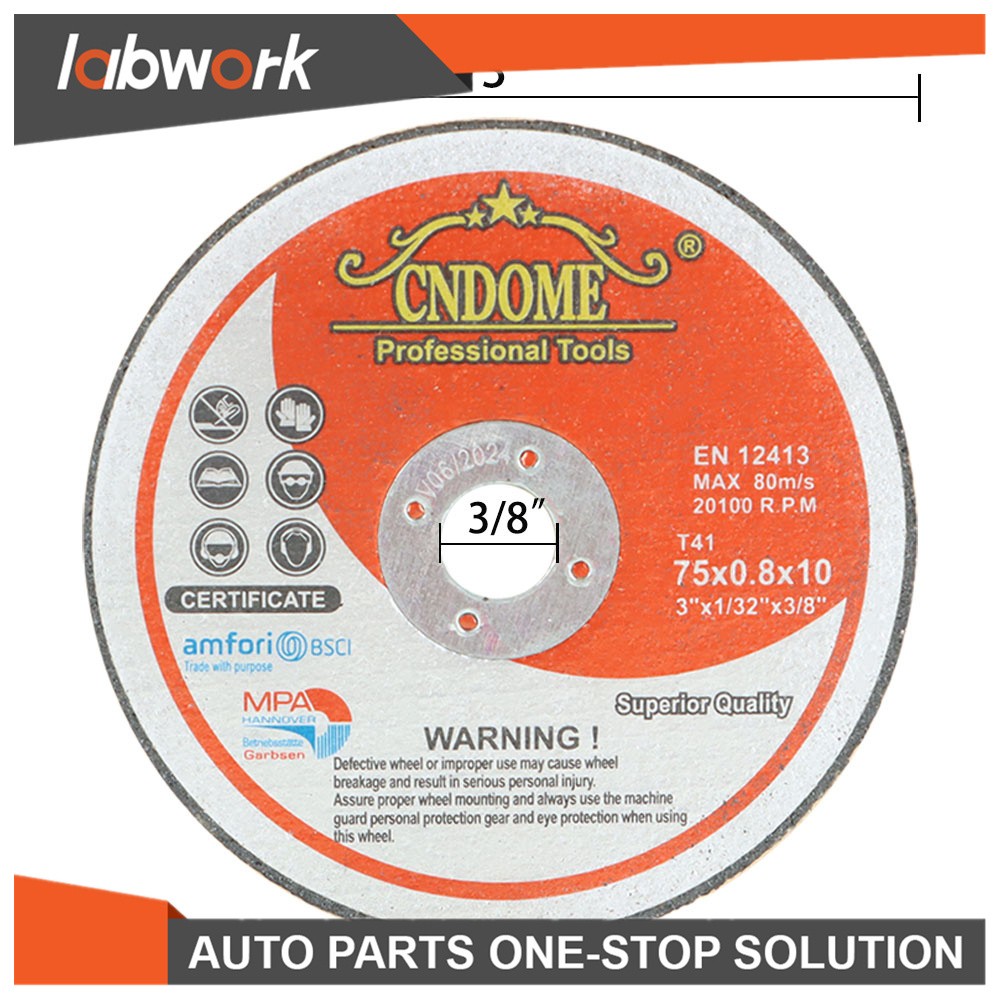 Labwork 25Pcs Cut Off Wheels Metal & Stainless Steel Cutting Discs 3"x1/32"x3/8"