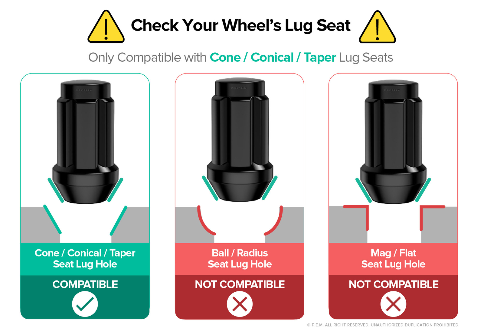 (16) Black ATV Locking Spline Lug Nuts | 3/8" x 24 | Black | for Polaris & More