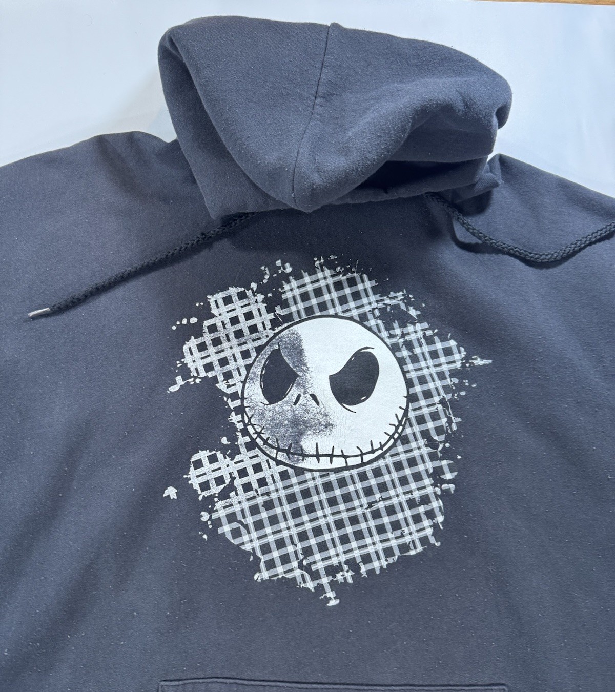 Nightmare Before Christmas Black Hoodie Disney Jack Skellington XL Pullover