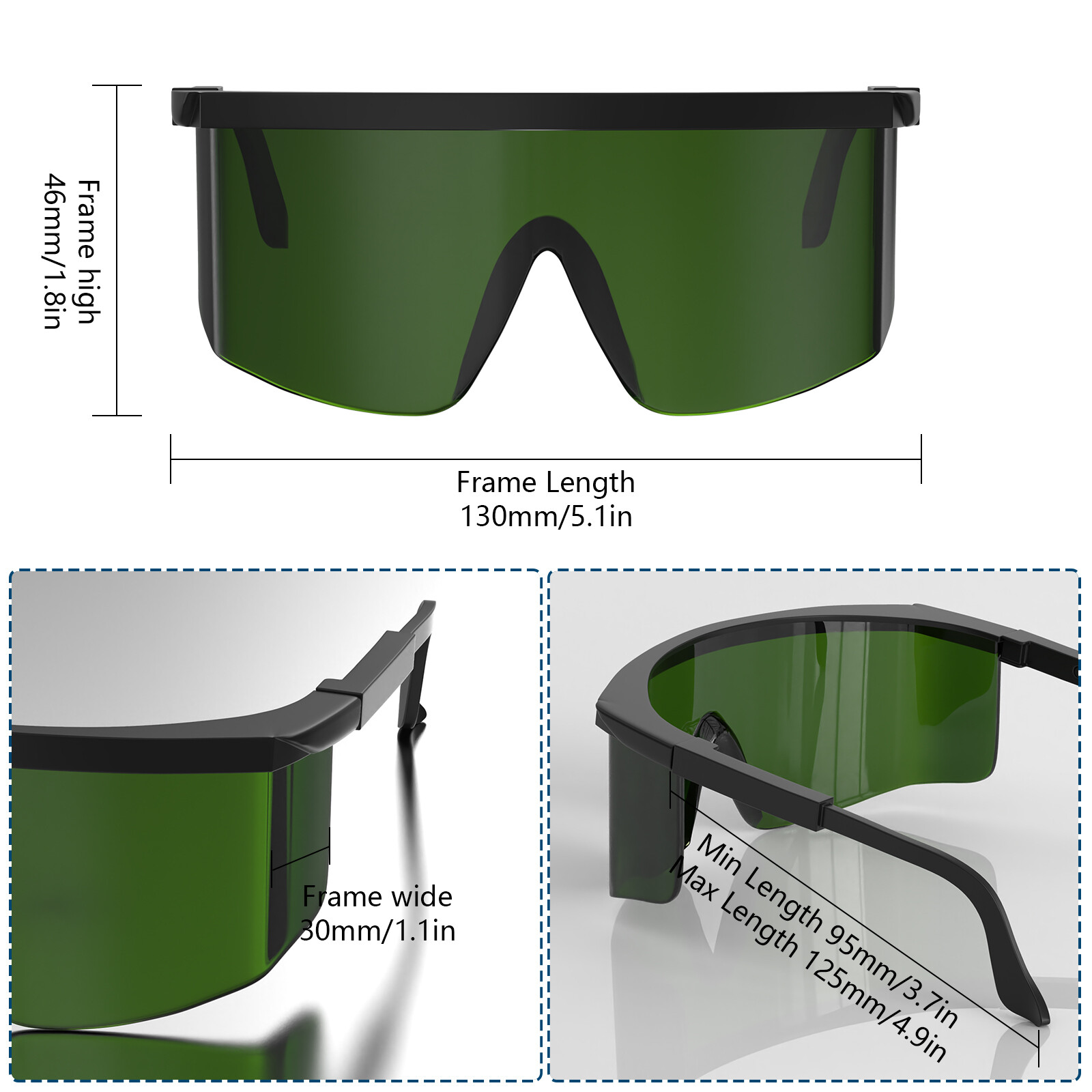 Laser Safety Goggles LED Protection Glasses W/ Box for KTS Light Therapy Device