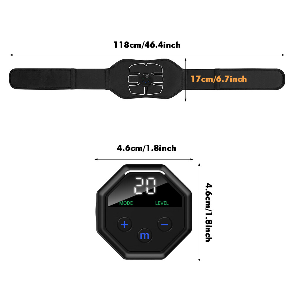 EMS Abdominal ABS Muscle Stimulater Training Toner Fitness Workout Belt 10 Modes