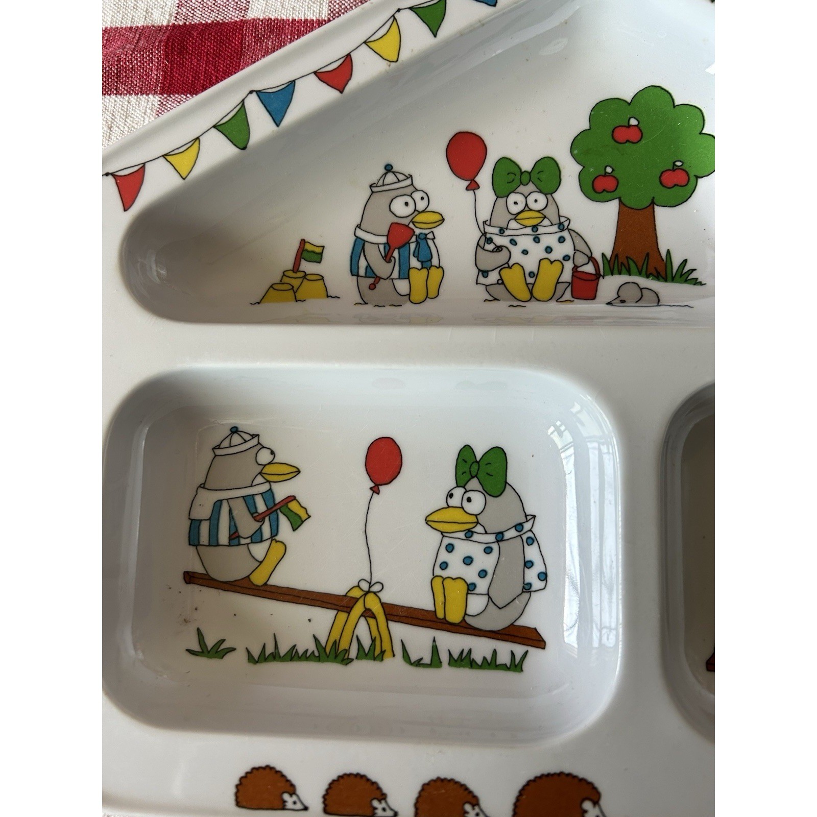 Kibouki Kids Melamine Dinnerware Set Uncle Fritz Penguin Divided Tray Mug Spoon
