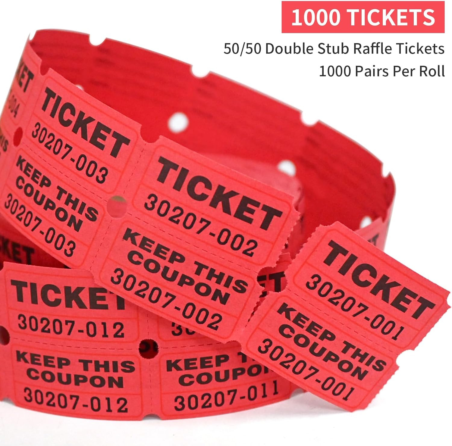 Raffle Tickets Double Rolls 1000 per Roll 50/54 Raffle Tickets for Events,Carniv