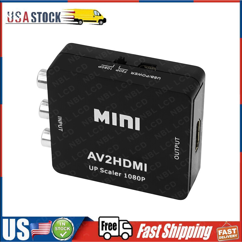 RCA to HDMI Converter Adapter RCA AV 1080P Audio Video Adapter Composite CVBS