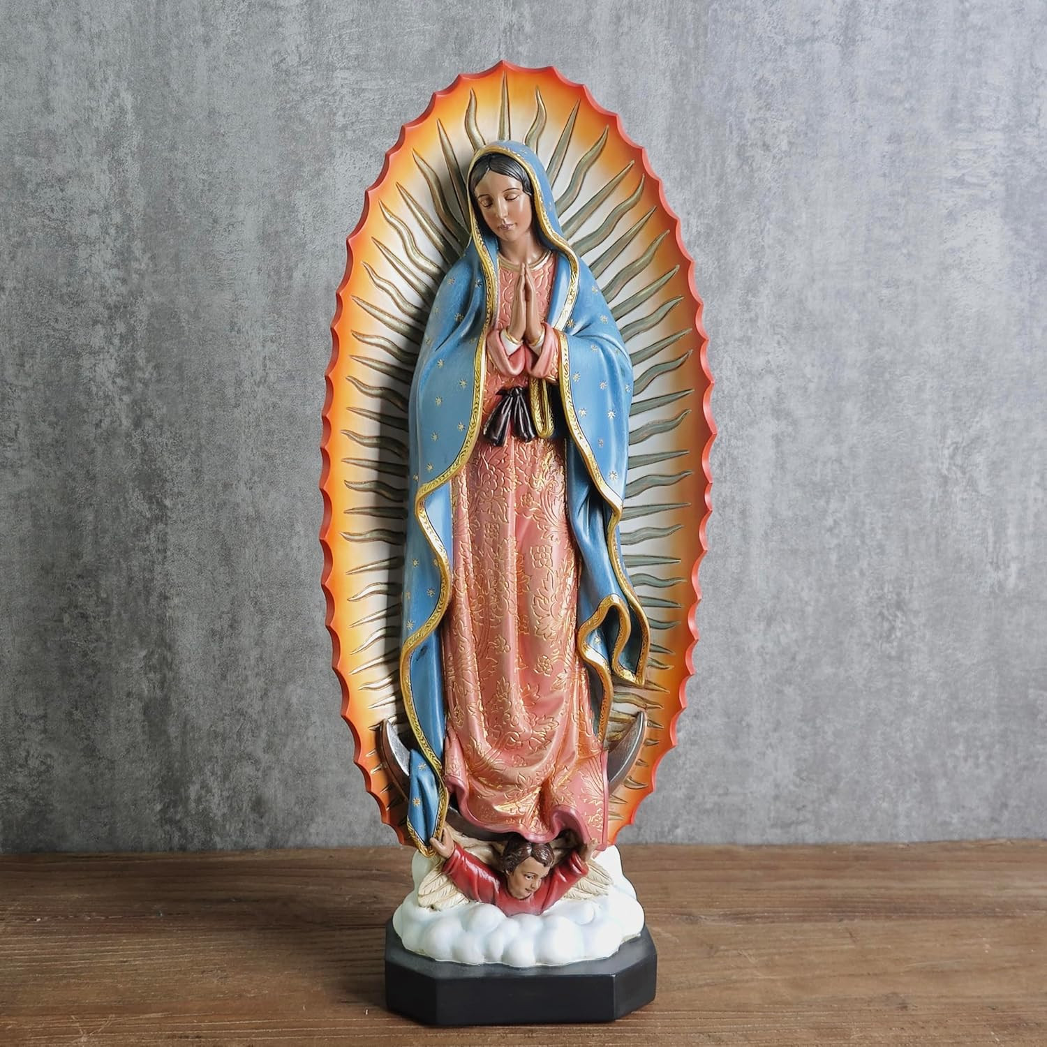 Catholic 14.75" H Our Lady of Guadalupe Statue, Blessed Virgen Maria Mother Figu