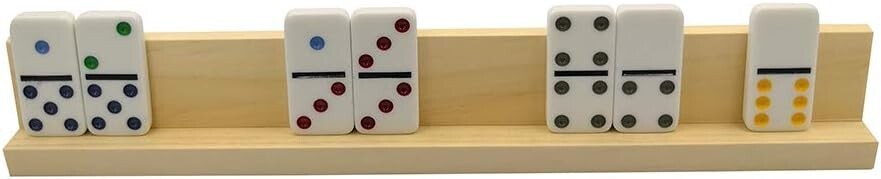 4 Pack Wooden Domino Racks Holder Dominoes 13x2x1 Games Fun Double 6 9