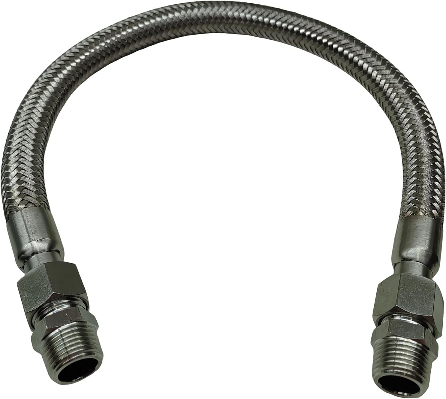 Industrial Compressor Stainless Steel Hose 1/2" NPT Male x 20" L 750°F 450PSI