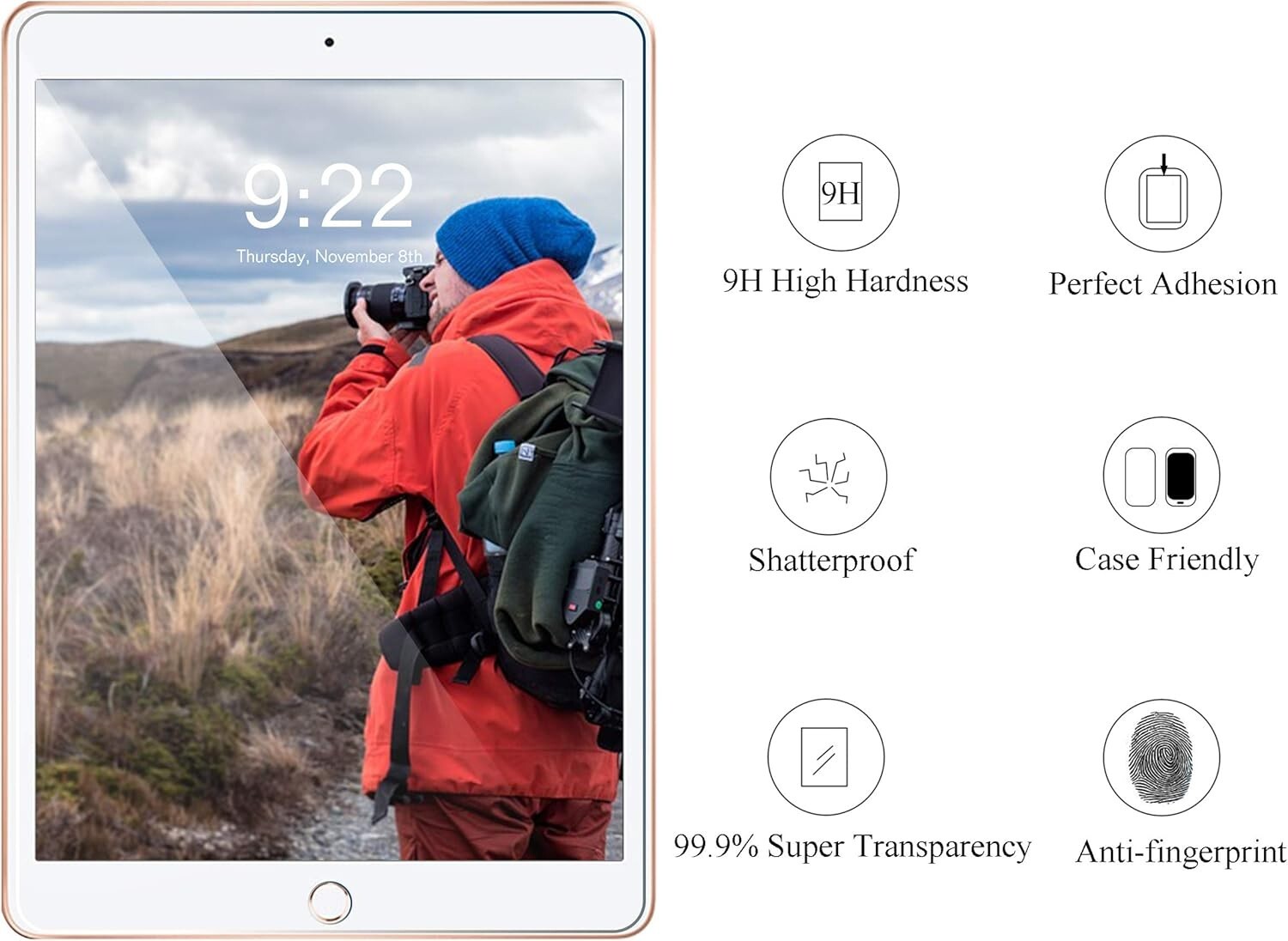{2-Pack} Clear HD Tempered Glass Screen Protector For iPad 10.2 7th 8th 9th Gen