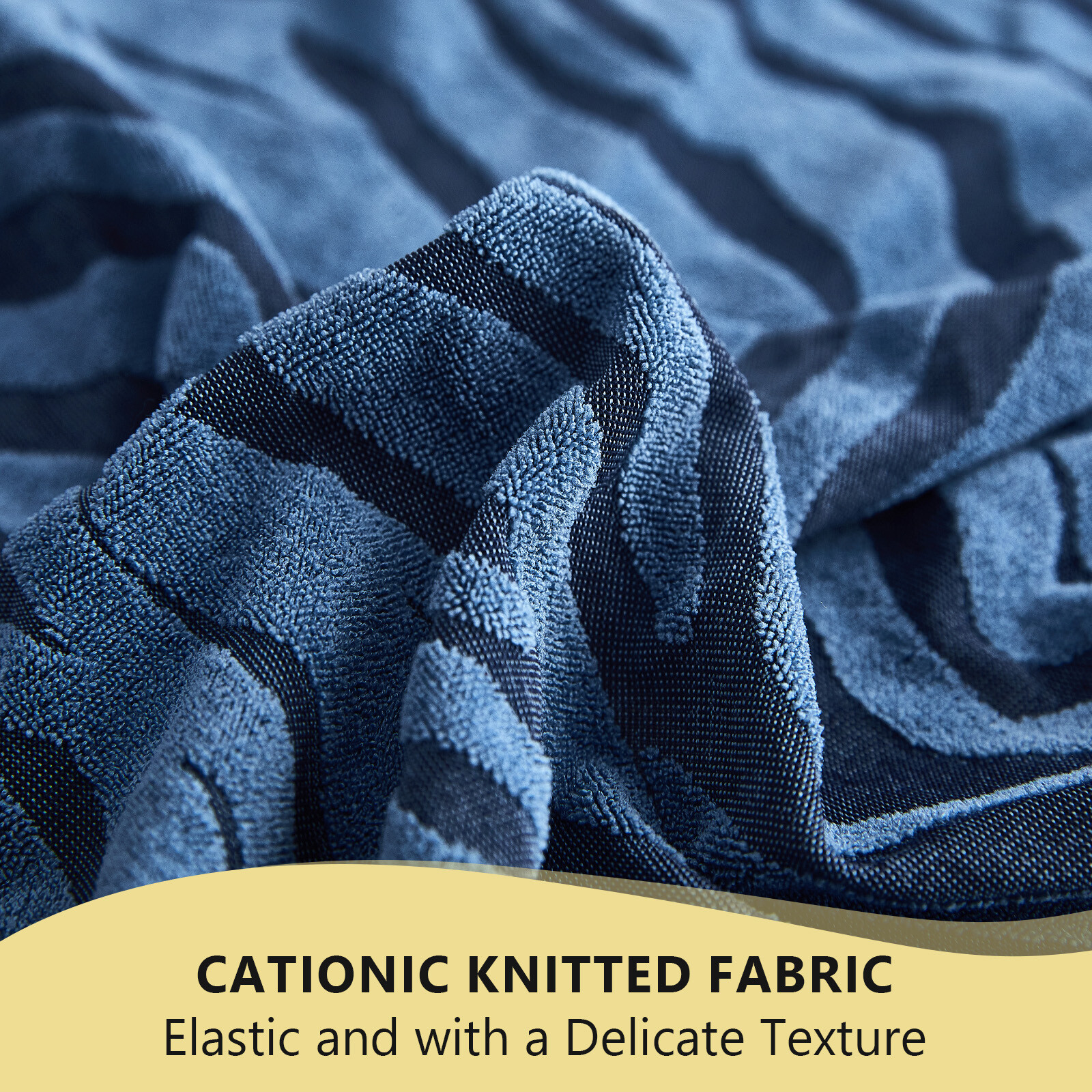 High Stretch Sofa Couch Cover w/Skirt Hem Full-Cover Jacquard Slipcover Non Slip